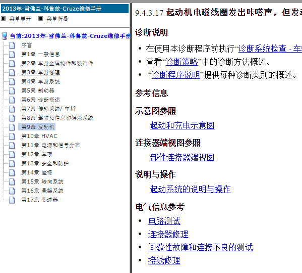 2013年雪佛兰科鲁兹起动故障相关资料