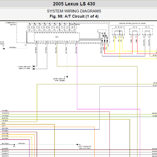 2005年雷克萨斯LS430 变速箱电路图