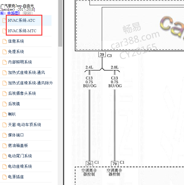 2017-2018年吉普自由光空调电路图