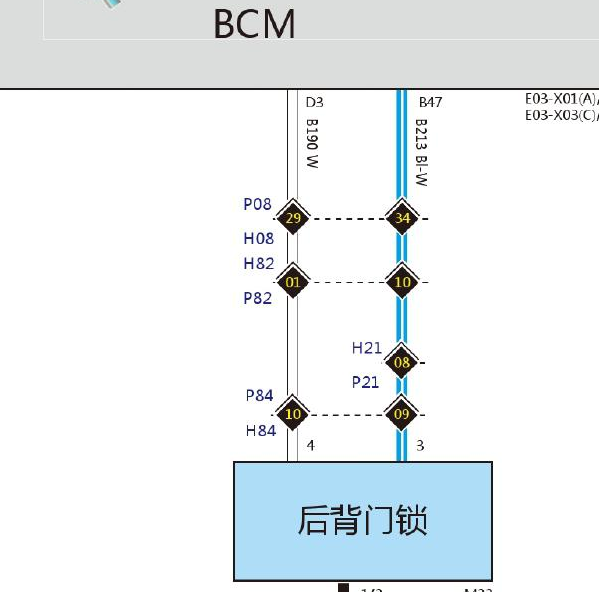 2018年哈佛H2蓝标尾门电路图