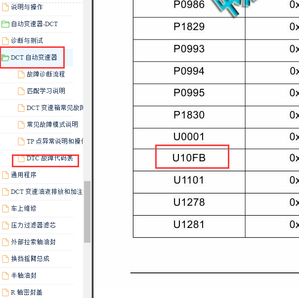 2015年众泰T600  U10FB故障码
