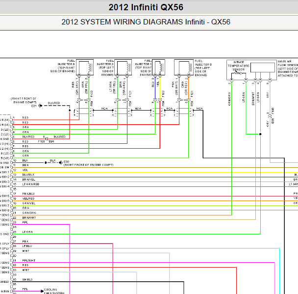 2012年英菲尼迪QX56 发动机电路图