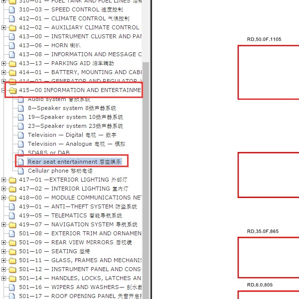 2015年路虎揽胜运动版后排娱乐系统电路图