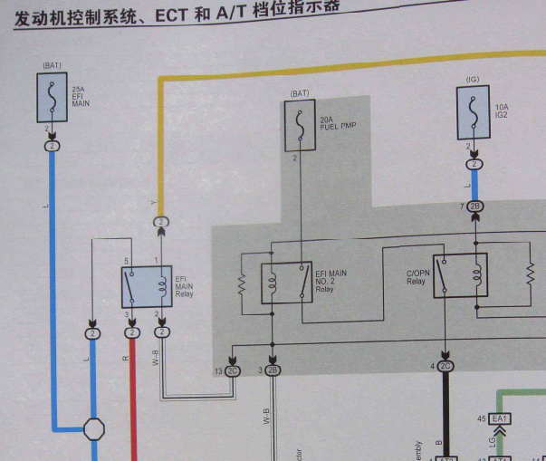 丰田锐志发动机和变速箱电路图