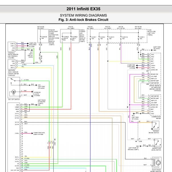 2011年英菲尼迪EX35 ABS电路图