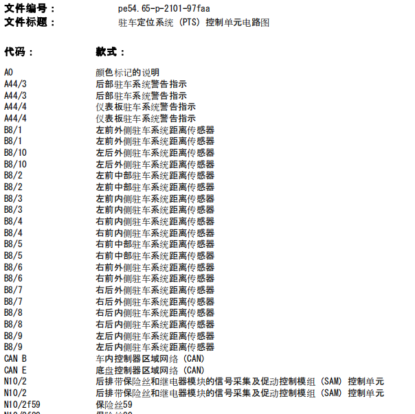 2011年奔驰C200前雷达电路图