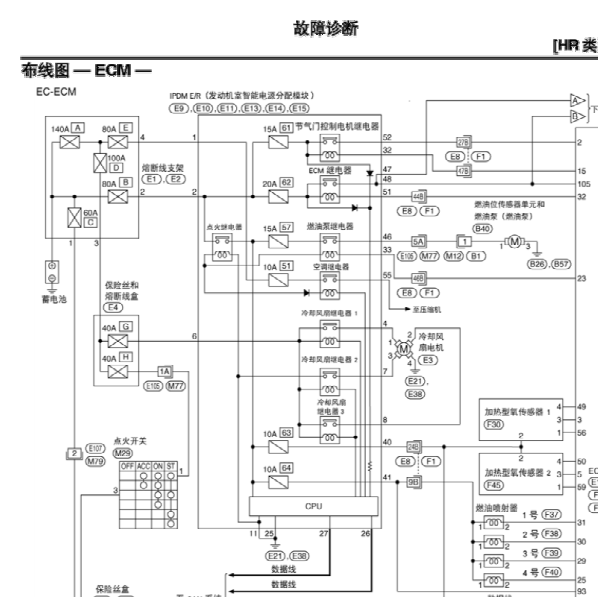 2016年骐达发动机电路图与针脚图
