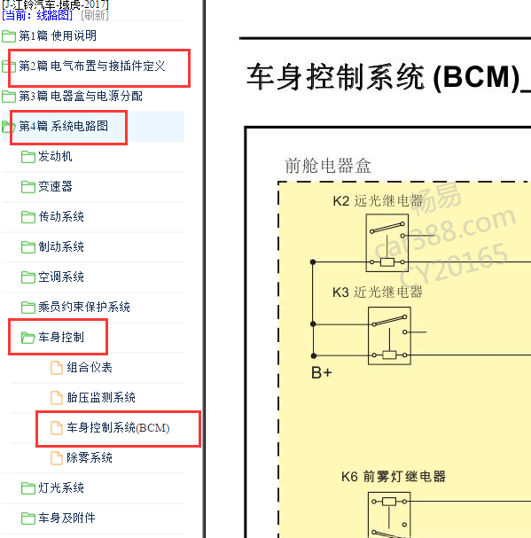 2017年江铃域虎车身电路图