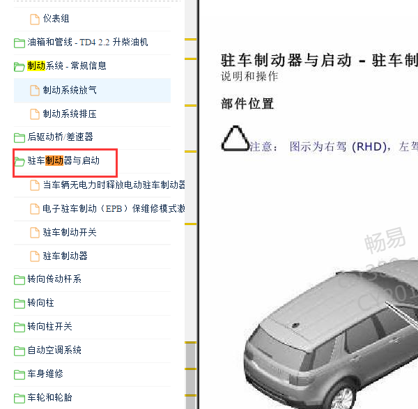2015年路虎发现神行驻车制动位置