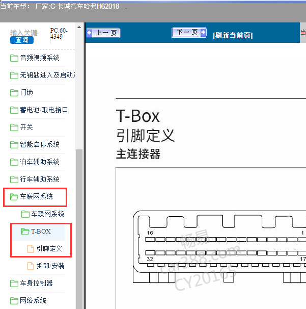 2018年哈弗H6T-BOX针脚
