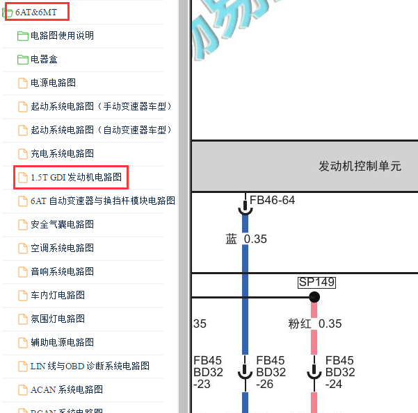 2019年传祺GM6发动机电路图