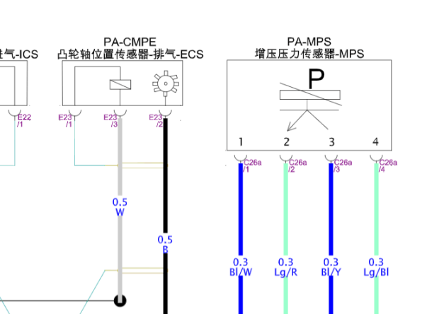 2017年长安CS75增压压力传感器电路图