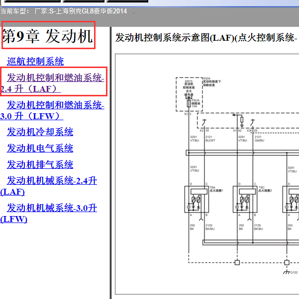 14年别克GL8点火线圈线路图
