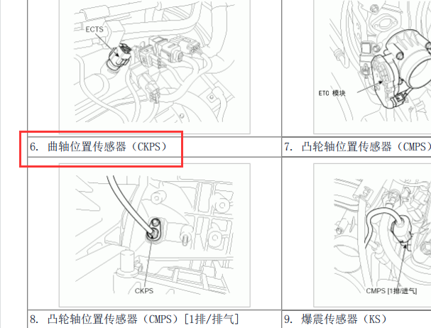 2011年起亚索兰托曲轴位置传感器位置
