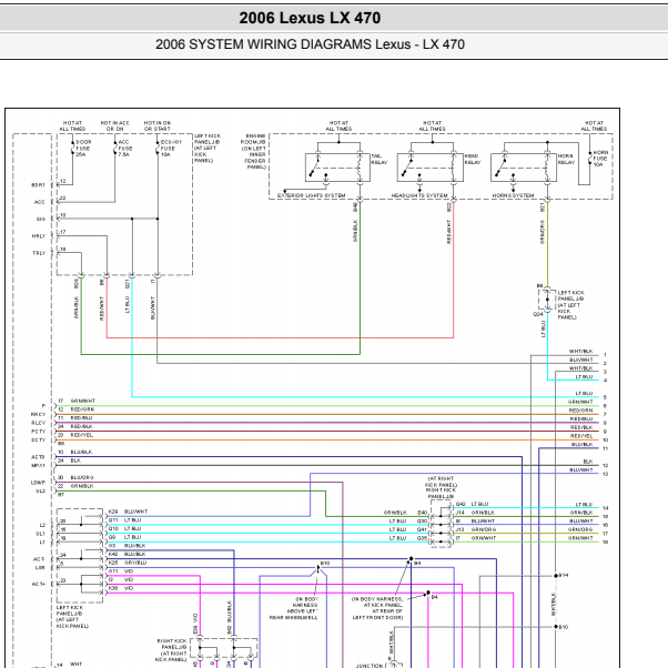 2006年凌志LX470防盗电路图