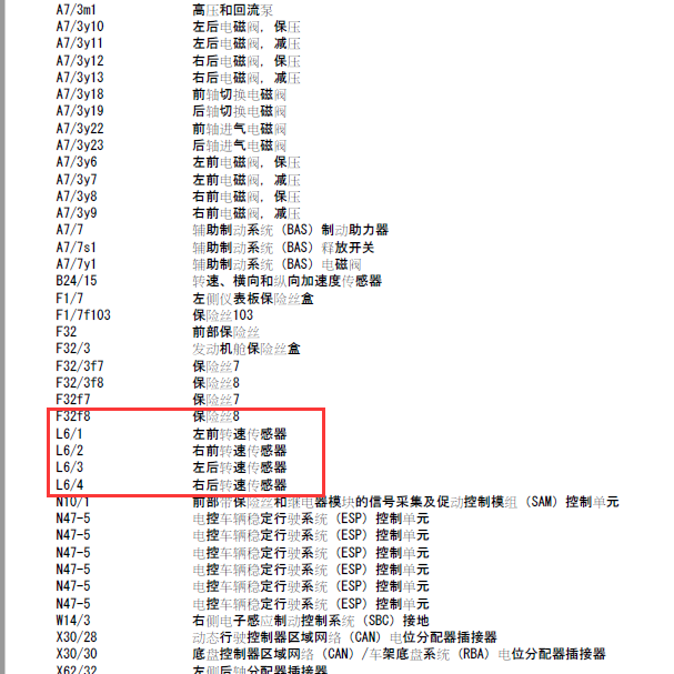奔驰S350 轮速传感器电路图
