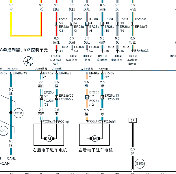 2018年昌河铃木Q7手刹电路图