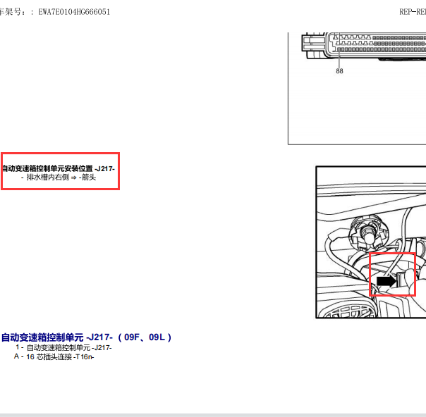 2009年大众辉腾变速箱位置