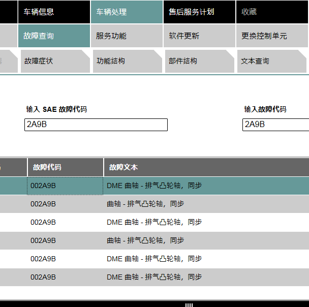 2007年宝马X3故障码名称.