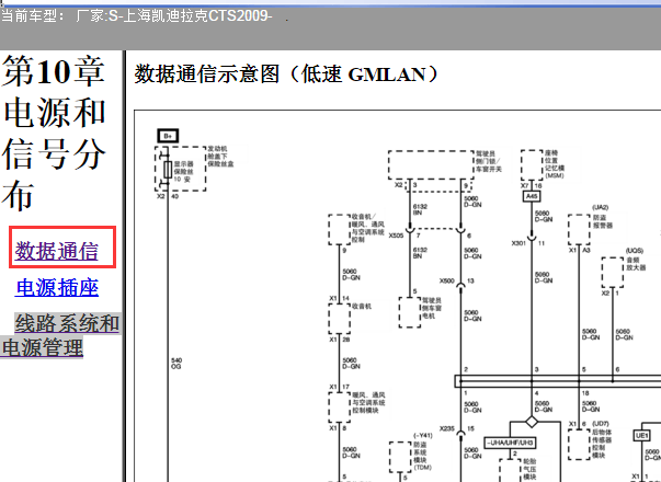 2009年凯迪拉克CTS通讯电路图