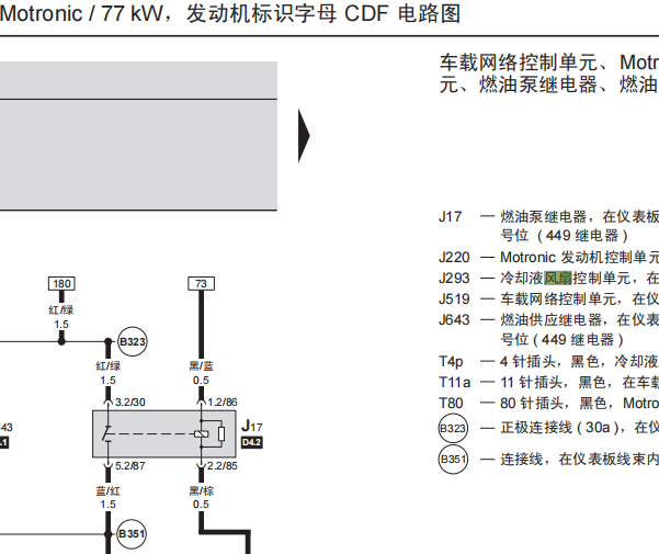 2007年斯柯达明锐发动机冷却系统电路图