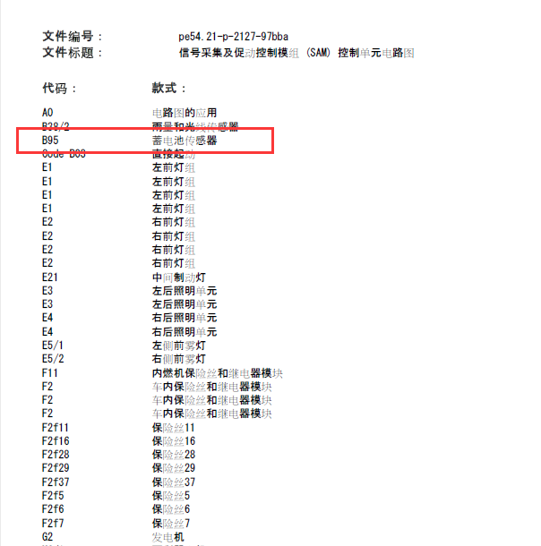 奔驰 SMART 蓄电池传感器电路图