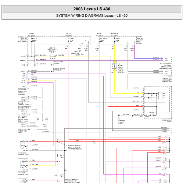 2003年凌志LS430室内灯电路图