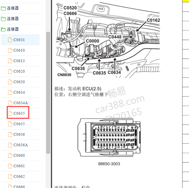 2009年荣威750 2.5发动机针脚