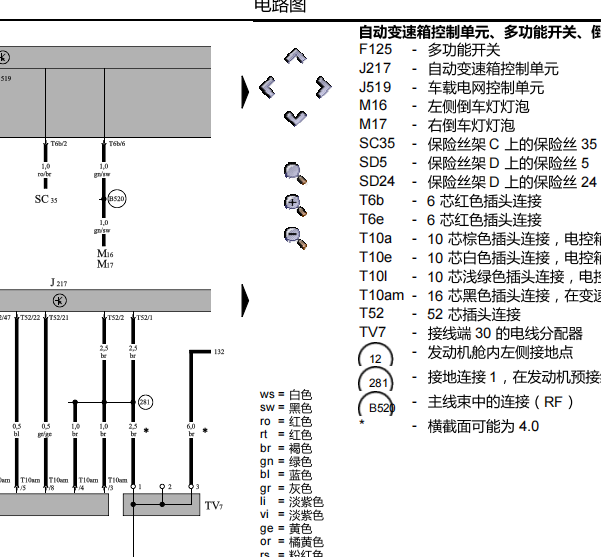 2008年大众迈特威变速箱电路图