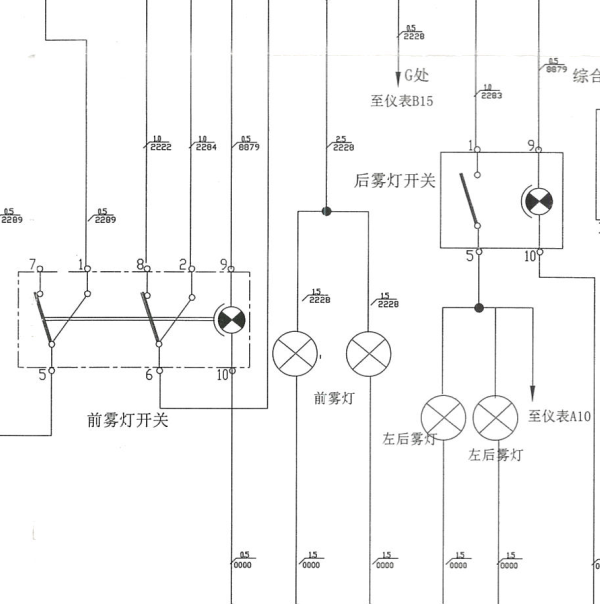 2015年依维柯雾灯电路图
