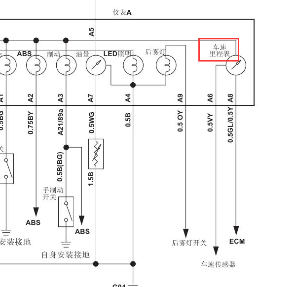 2011年全顺里程表电路图