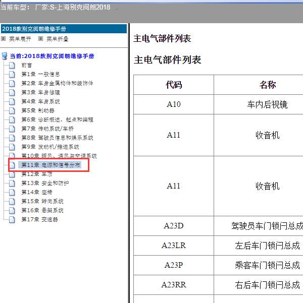 2018年别克朗阅全车模块位置