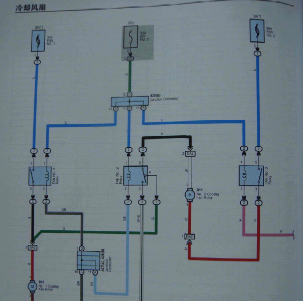 丰田5GR发动机风扇电路图