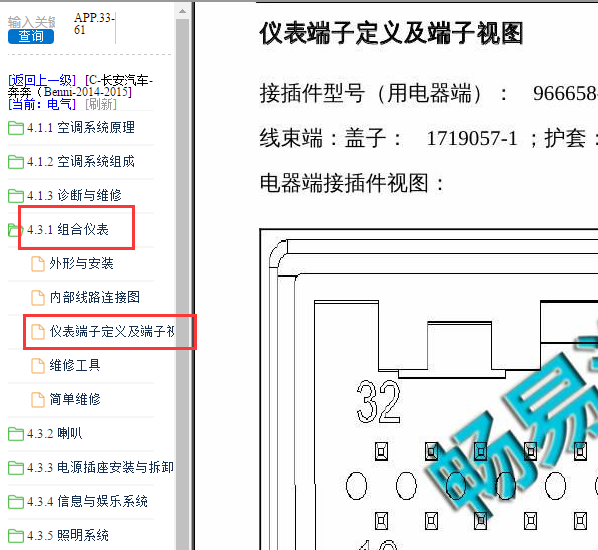 2015年长安奔奔仪表针脚