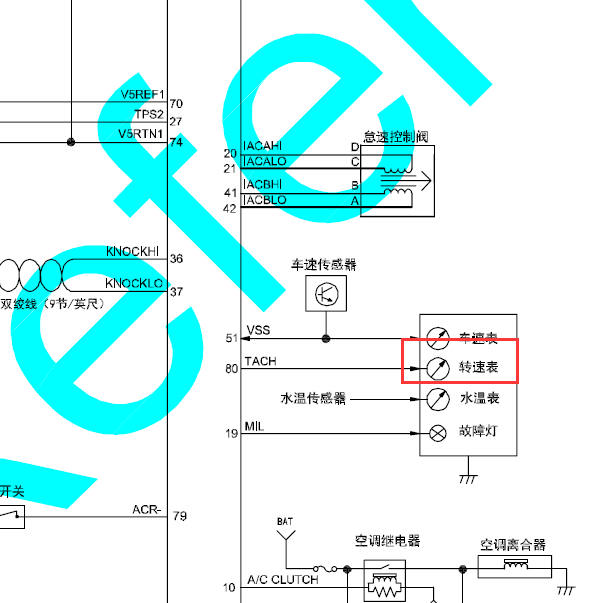 DK15发动机 转速表电路图