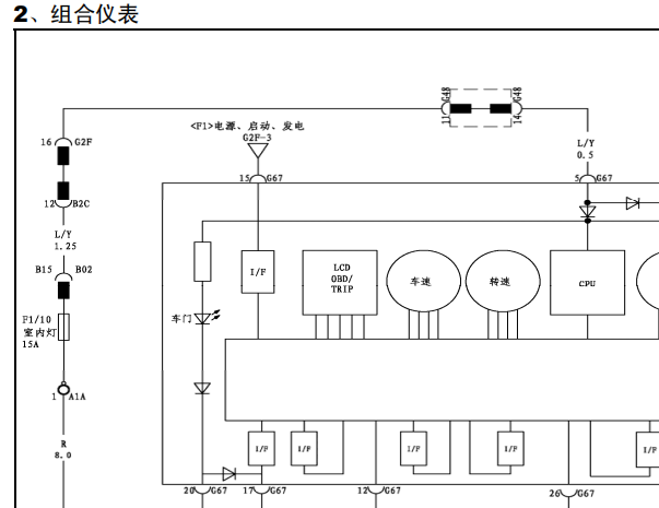 2010年比亚迪L3 仪表电路图