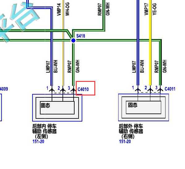 2017年林肯MKC雷达电路图
