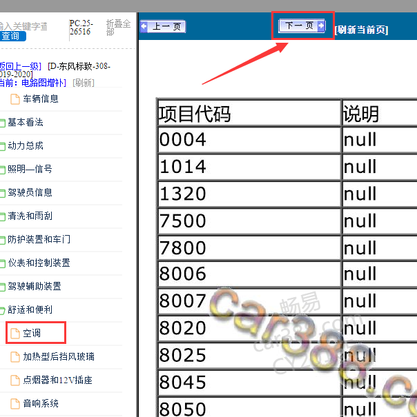 2019-2020年标致308 代码说明