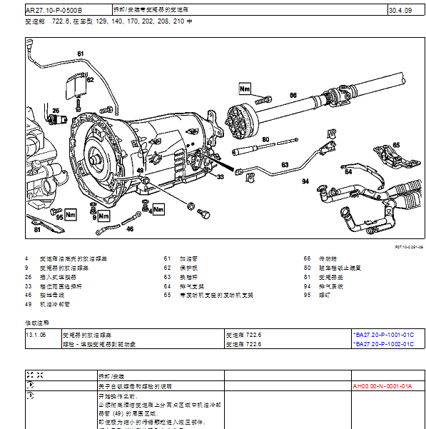 1994年奔驰S600变速箱维修手册