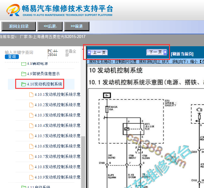 2015-2017五菱宏光S发动机电路图