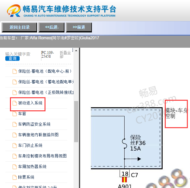 2017年阿尔法罗密欧车身电路图
