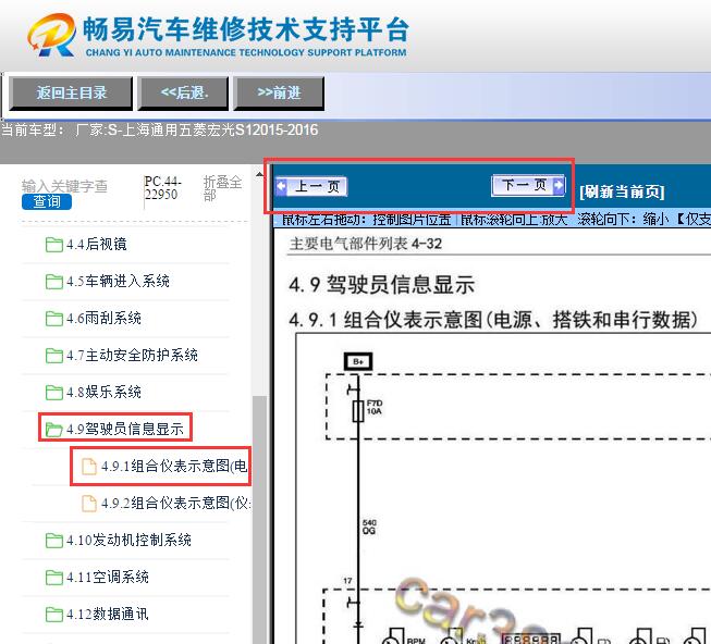 2015-2016年五菱宏光S1仪表电路图