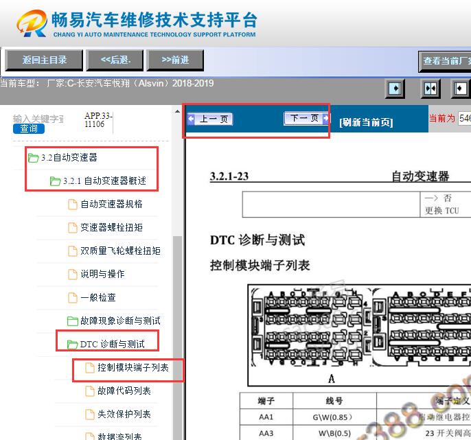 2018-2019年长安悦翔5档双离合变速箱电路图