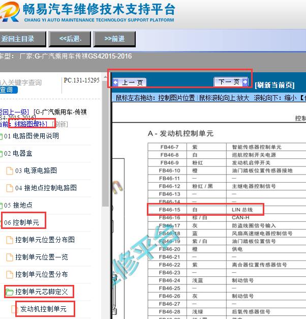 2015-2016年传祺GS4发动机针脚