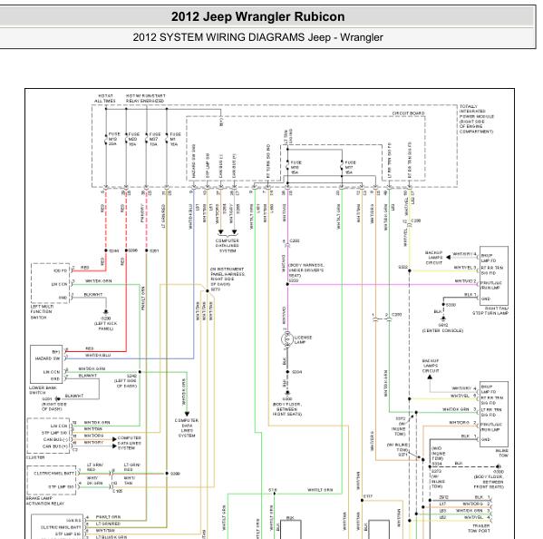 2012年吉普牧马人倒车灯电路图