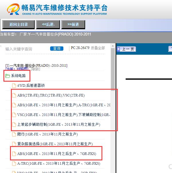 2010年丰田普拉多制动系统电路图