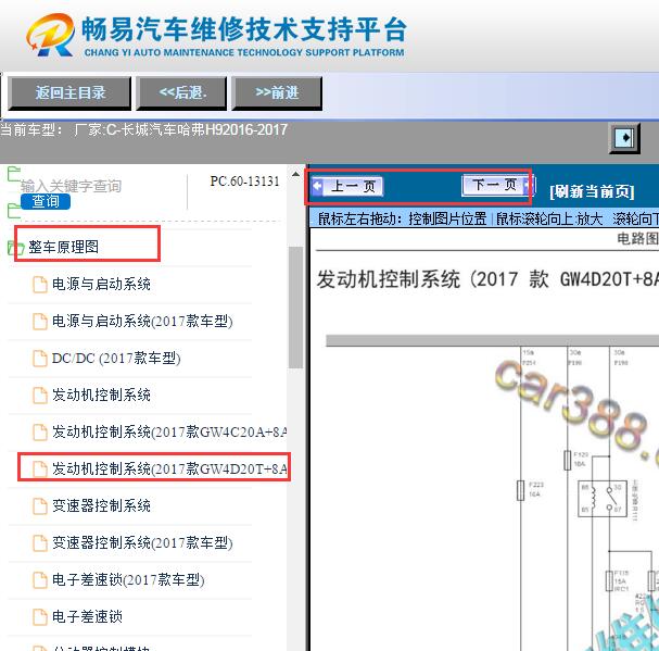 2016-2017年哈弗H9 GW4D20T发动机电路图