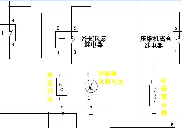 2004-2009年金杯阁瑞斯冷却风扇电路图