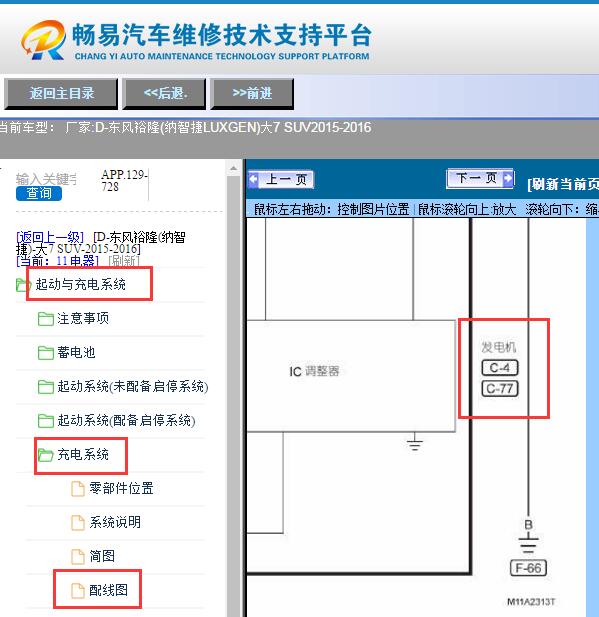 2015-2016年纳智捷U7发电机电路图