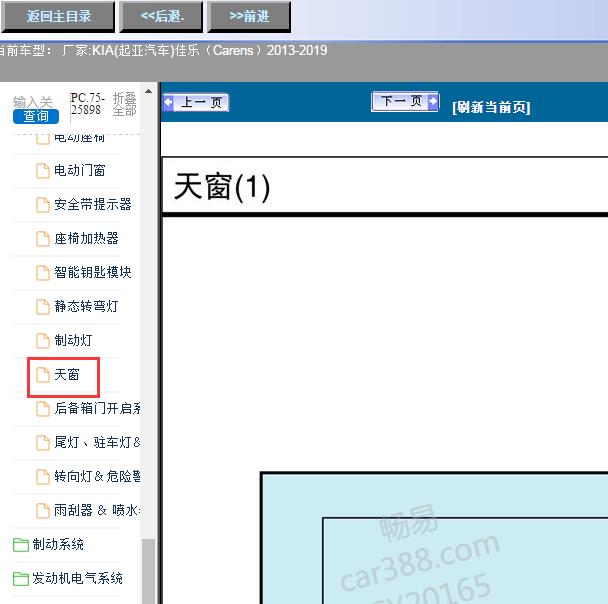 2013-2019年起亚佳乐全景天窗电路图